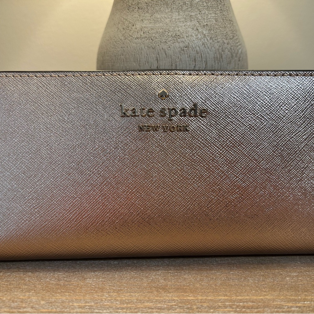 kate spade New York Metallic Rose Gold Wallet